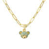 Ig Style Cute Little Bear Copper Gold Plated Zircon Pendant Necklace In Bulk