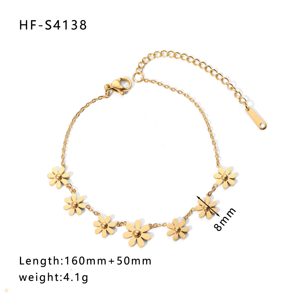 Fashion Geometric Stainless Steel Plating Inlay Zircon Bracelets