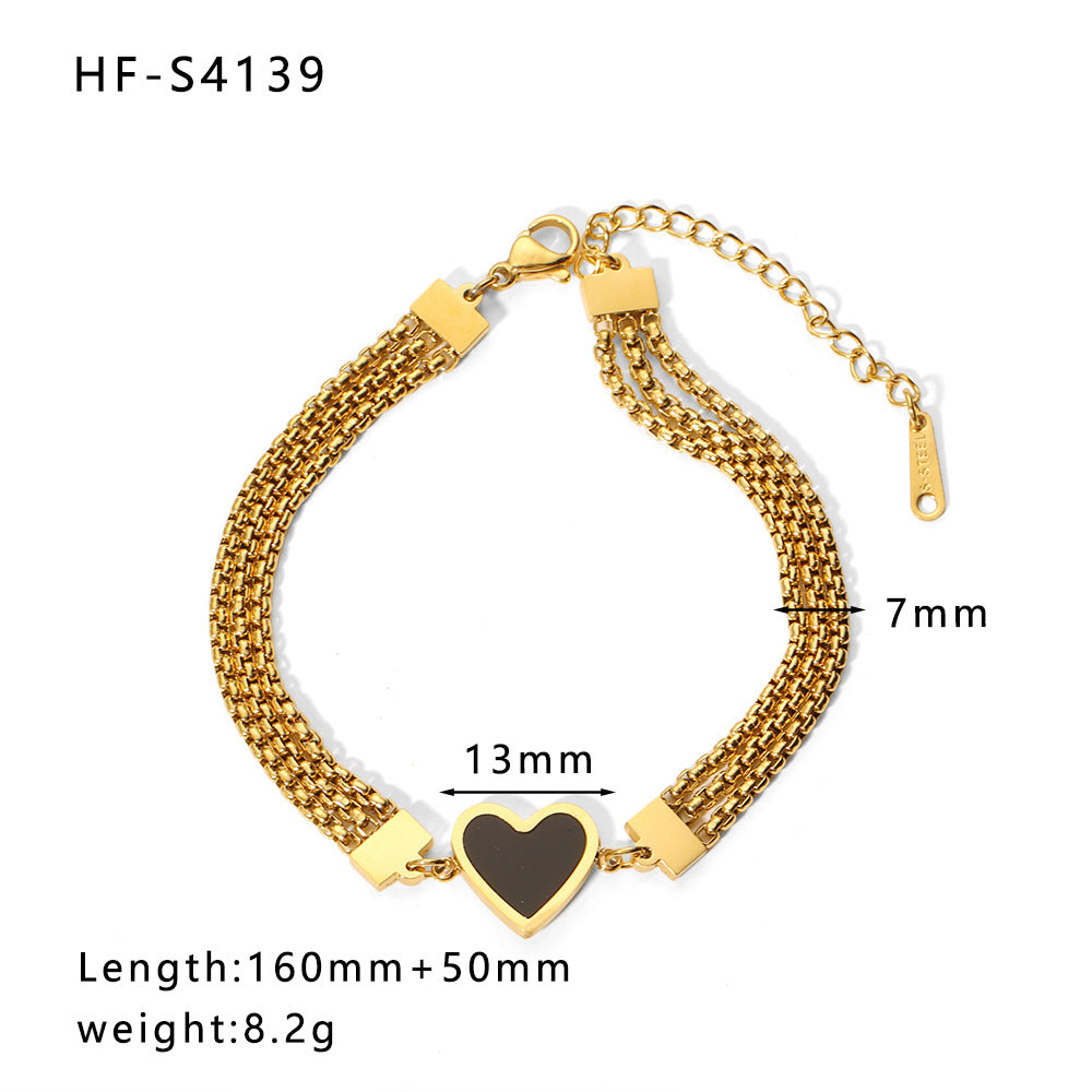 Fashion Geometric Stainless Steel Plating Inlay Zircon Bracelets