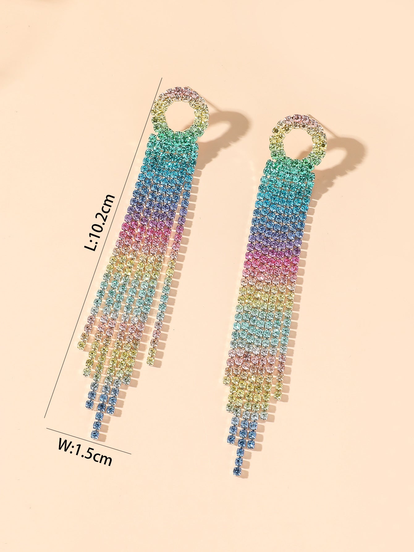 Glam Tassel Alloy Inlay Rhinestones Women's Drop Earrings