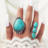 Vintage Style Ethnic Style Geometric Metal Plating Inlay Turquoise Women's Rings