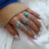 Vintage Style Ethnic Style Geometric Metal Plating Inlay Turquoise Women's Rings