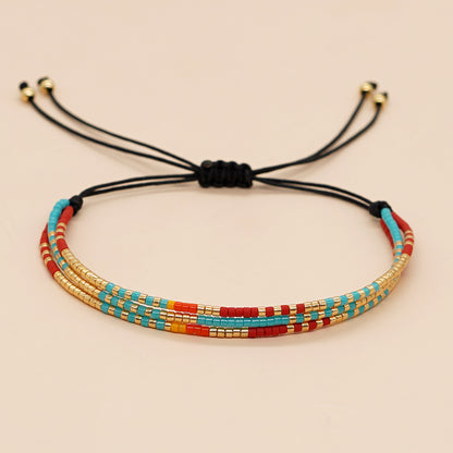 Ethnic Style Geometric Seed Bead Beaded Handmade Unisex Bracelets