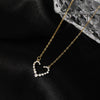 Wholesale Simple Style Heart Shape Sterling Silver Plating Inlay Zircon Necklace