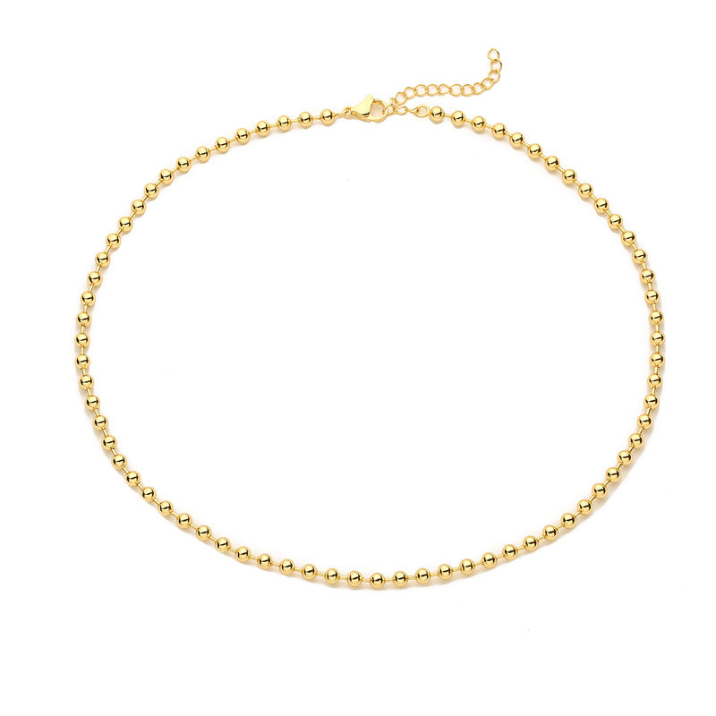 Simple Style Round Copper Gold Plated Necklace In Bulk