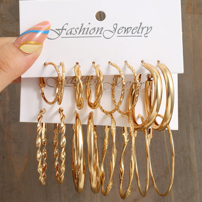 1 Set Elegant Lady Geometric Plating Alloy Earrings