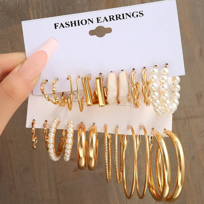 1 Set Elegant Lady Geometric Plating Alloy Earrings