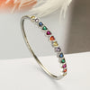 Elegant Heart Shape Copper Plating Inlay Zircon 18k Gold Plated Bangle