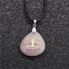 Classical Tree Water Droplets Stainless Steel Natural Stone Pendant Necklace In Bulk