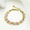 Modern Style Heart Shape Stainless Steel Layered Enamel Plating Gold Plated Bracelets