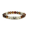 Casual Retro Round Stainless Steel Beaded Tiger Eye Bracelets