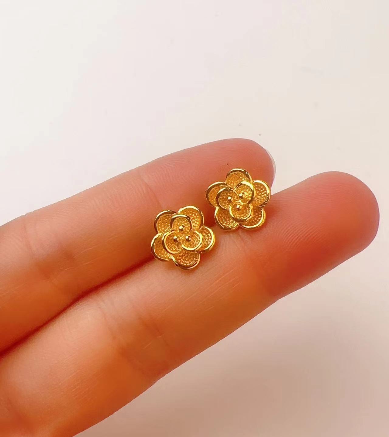 Simple Style Flower Alloy Plating Women's Ear Studs