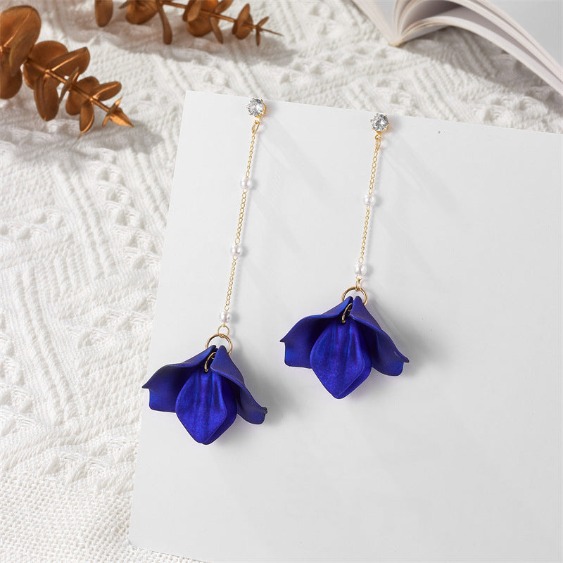 Simple Style Leaf Arylic Patchwork Women'S Drop Earrings