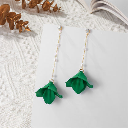 Simple Style Leaf Arylic Patchwork Women'S Drop Earrings