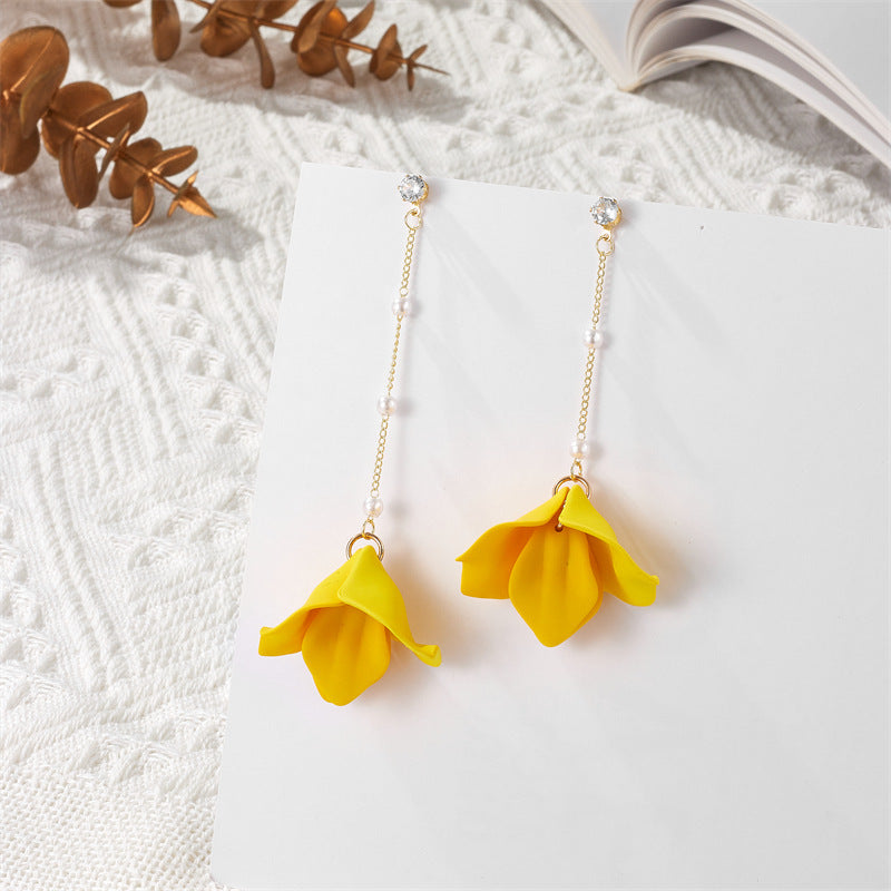 Simple Style Leaf Arylic Patchwork Women'S Drop Earrings