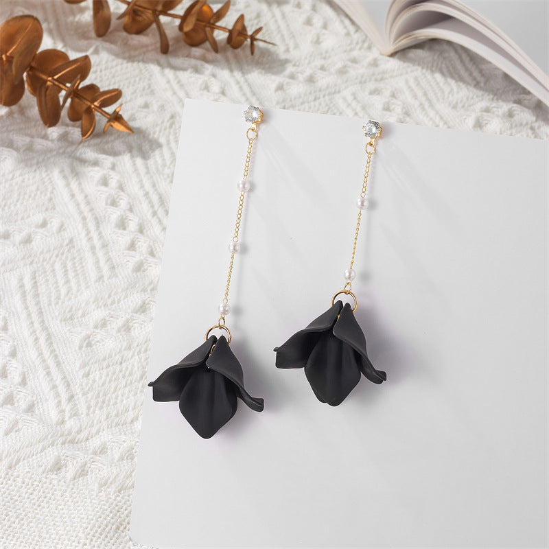 Simple Style Leaf Arylic Patchwork Women'S Drop Earrings