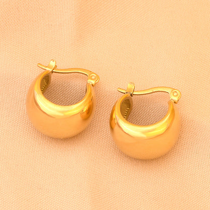 1 Pair Simple Style Geometric Plating Titanium Steel 18k Gold Plated Earrings