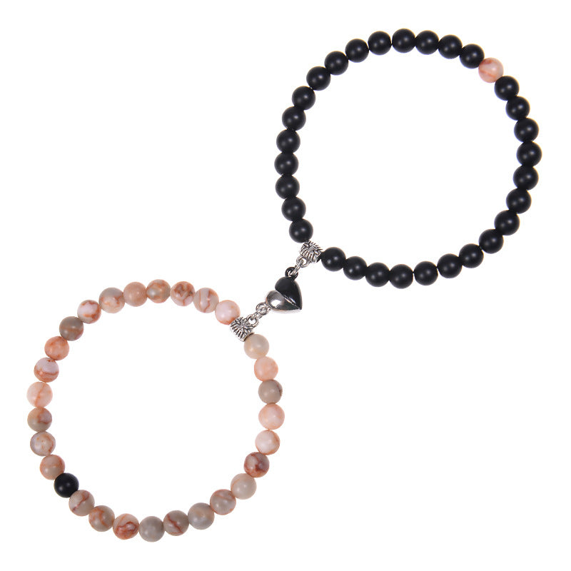 Casual Round Howlite Frosted Stone Crystal Bracelets