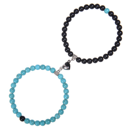 Casual Round Howlite Frosted Stone Crystal Bracelets