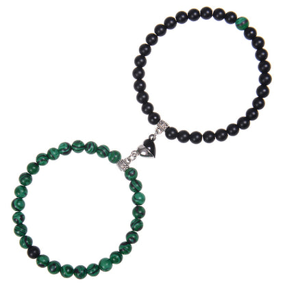 Casual Round Howlite Frosted Stone Crystal Bracelets