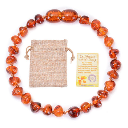 Ethnic Style Irregular Amber Beaded Kid's Bracelets