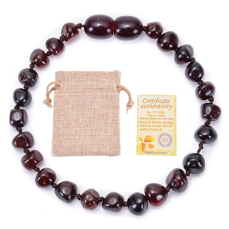 Ethnic Style Irregular Amber Beaded Kid's Bracelets