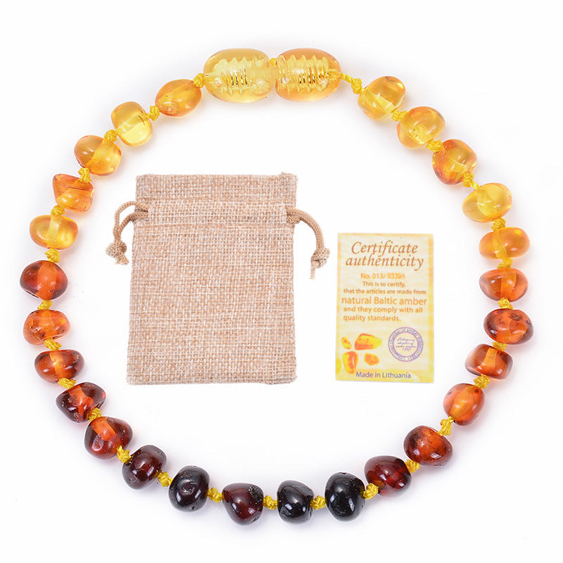 Ethnic Style Irregular Amber Beaded Kid's Bracelets