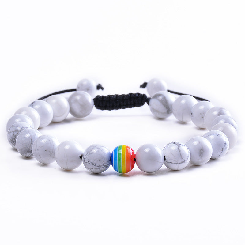 Ethnic Style Rainbow Natural Stone Bracelets In Bulk