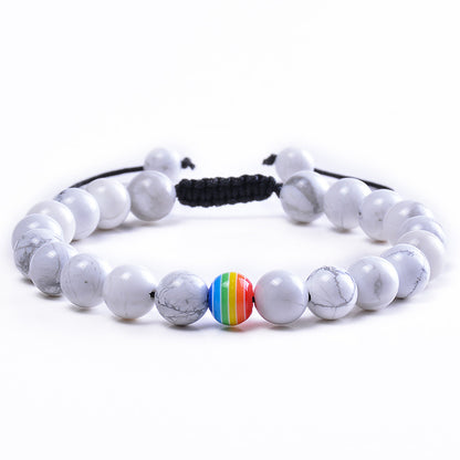 Ethnic Style Rainbow Natural Stone Bracelets In Bulk