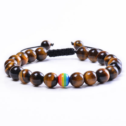 Ethnic Style Rainbow Natural Stone Bracelets In Bulk