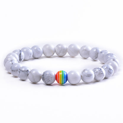 Ethnic Style Rainbow Natural Stone Bracelets In Bulk