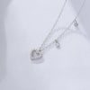 Wholesale Sweet Heart Shape Sterling Silver Inlay Zircon Pendant Necklace