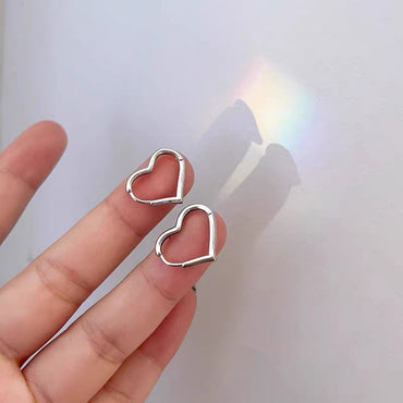 1 Pair Simple Style Heart Shape Polishing Stainless Steel Earrings