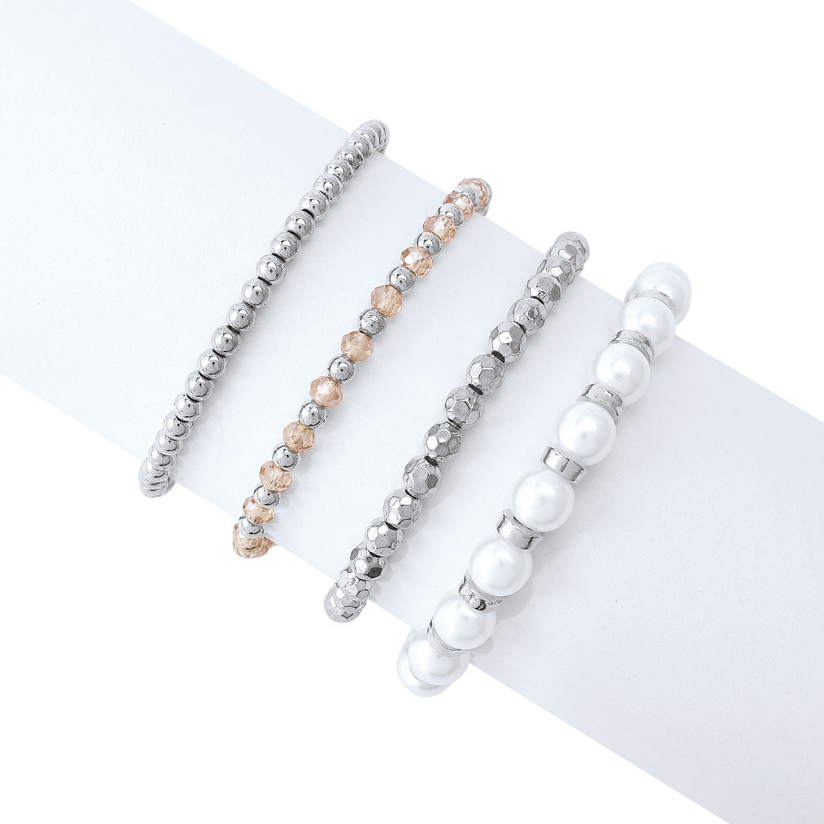 Ig Style Geometric Ccb Imitation Pearl Alloy Beaded Women's Bracelets