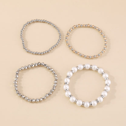 Ig Style Geometric Ccb Imitation Pearl Alloy Beaded Women's Bracelets