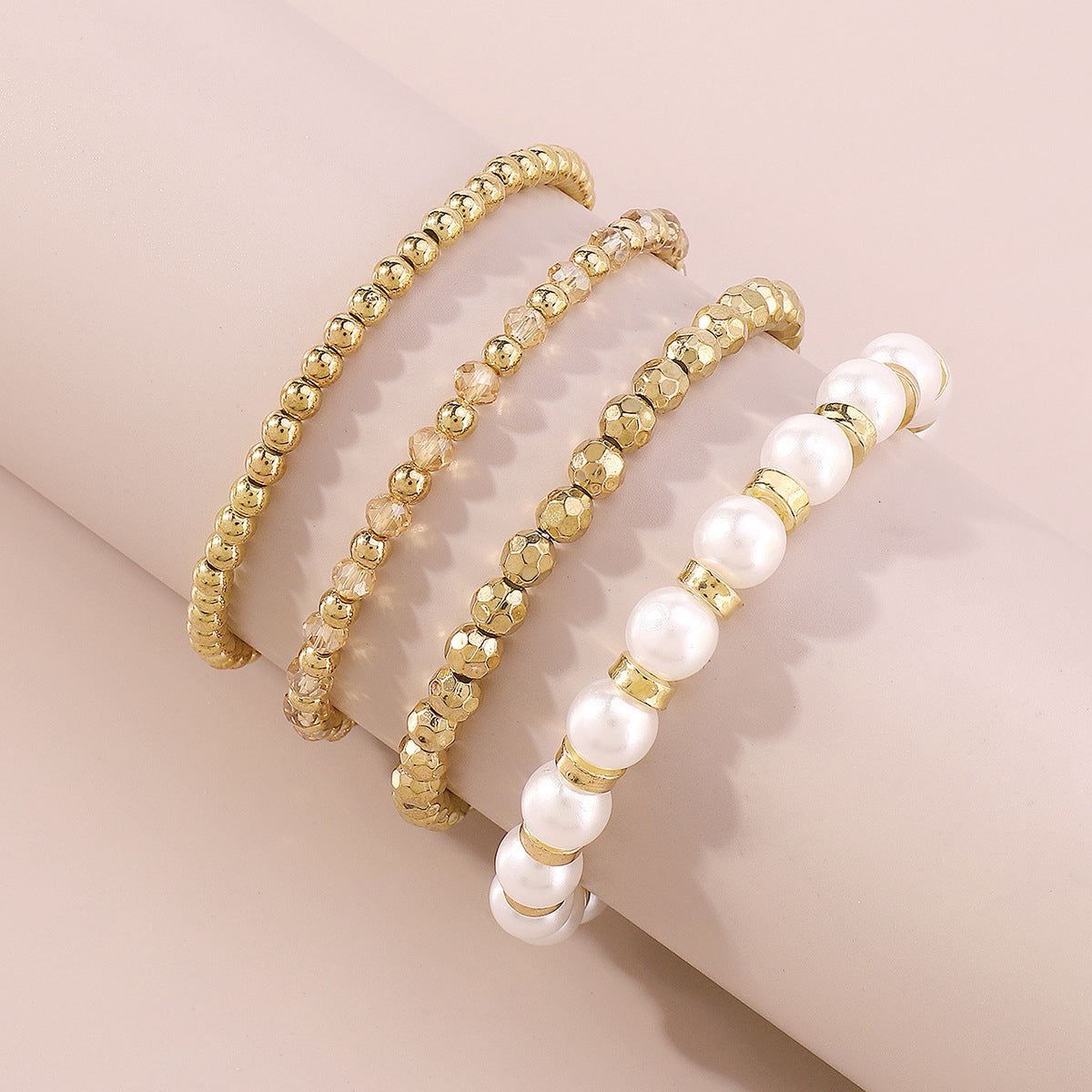 Ig Style Geometric Ccb Imitation Pearl Alloy Beaded Women's Bracelets