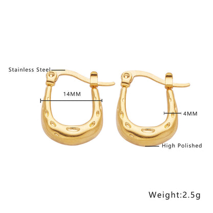 1 Pair Ig Style U Shape Plating Titanium Steel Earrings