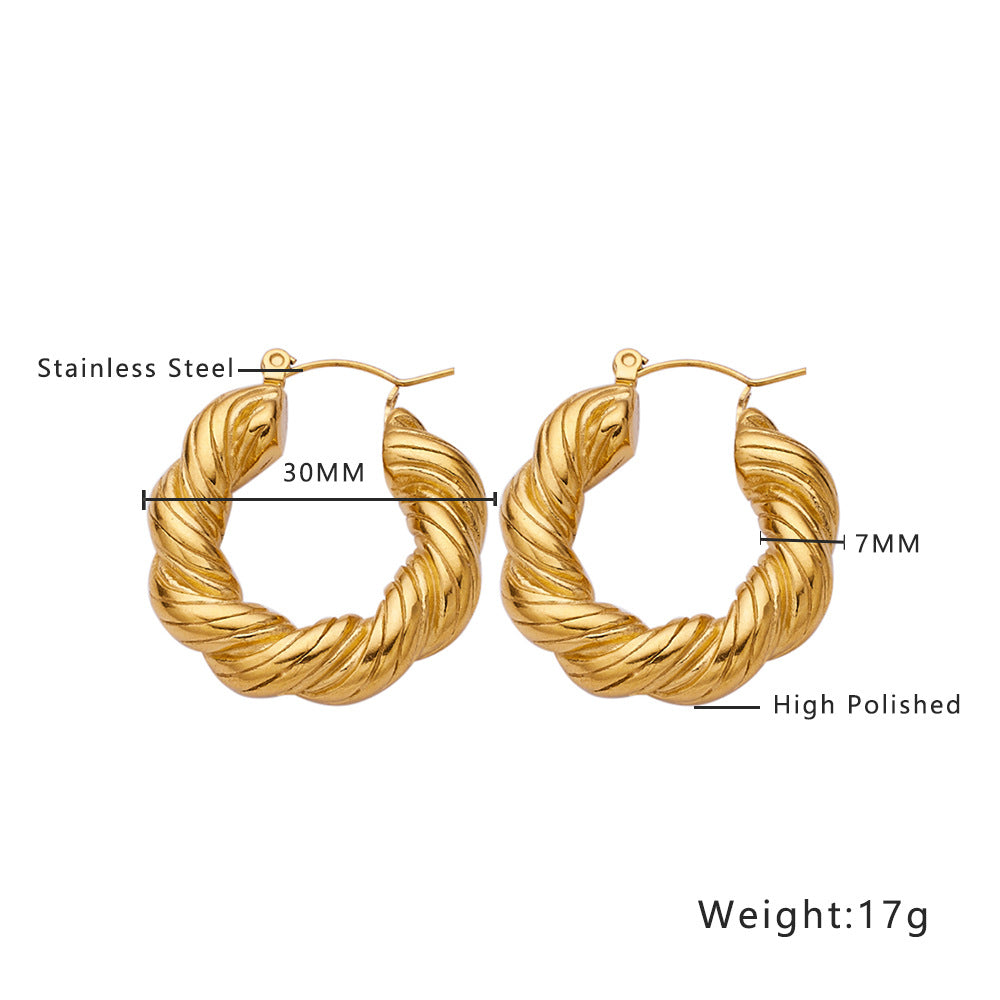 1 Pair Ig Style U Shape Plating Titanium Steel Earrings