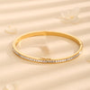 Elegant Circle 18K Gold Plated Rhinestones Steel Wholesale Bangle