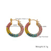 1 Pair Ig Style U Shape Plating Inlay Titanium Steel Zircon Earrings