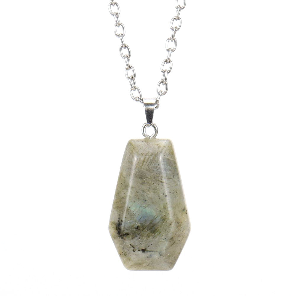 Simple Style Leaf Natural Stone Agate Knitting Pendant Necklace