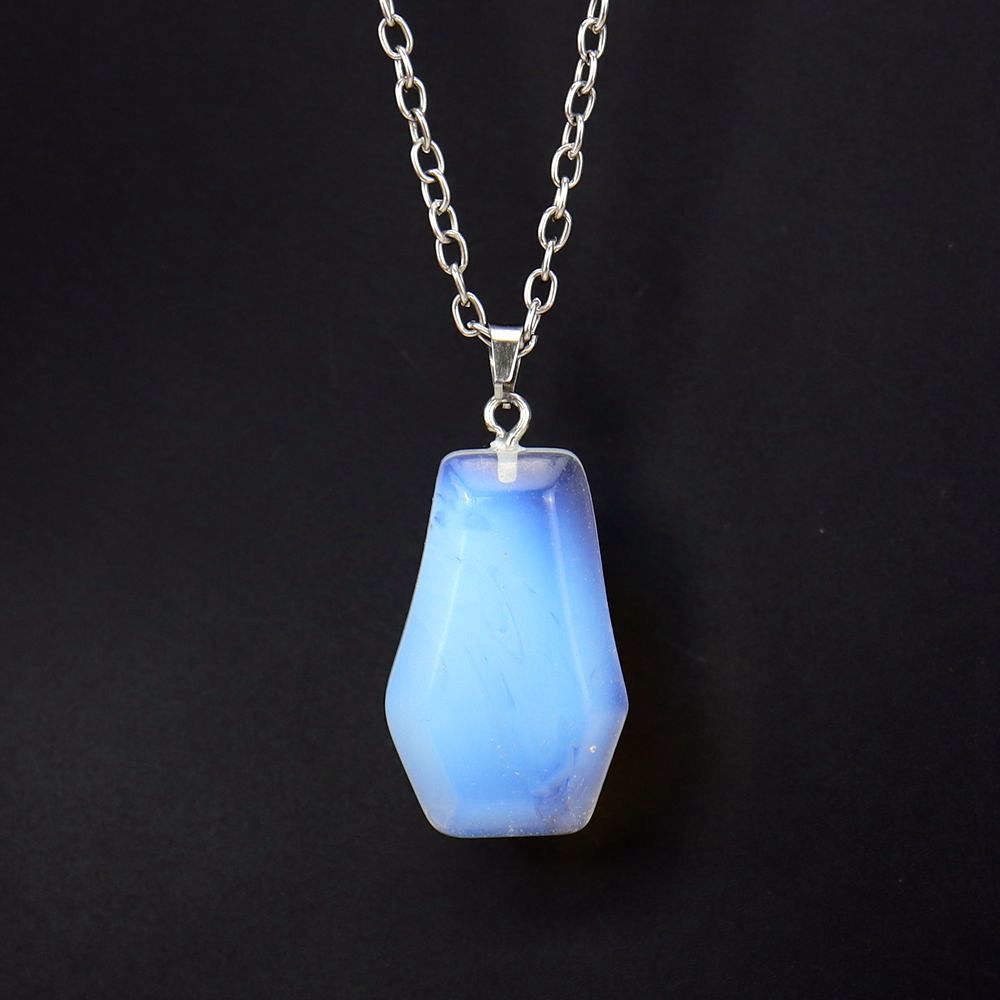 Simple Style Leaf Natural Stone Agate Knitting Pendant Necklace