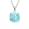 Simple Style Geometric Natural Stone Ferroalloy Knitting Pendant Necklace