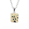 Simple Style Geometric Natural Stone Ferroalloy Knitting Pendant Necklace