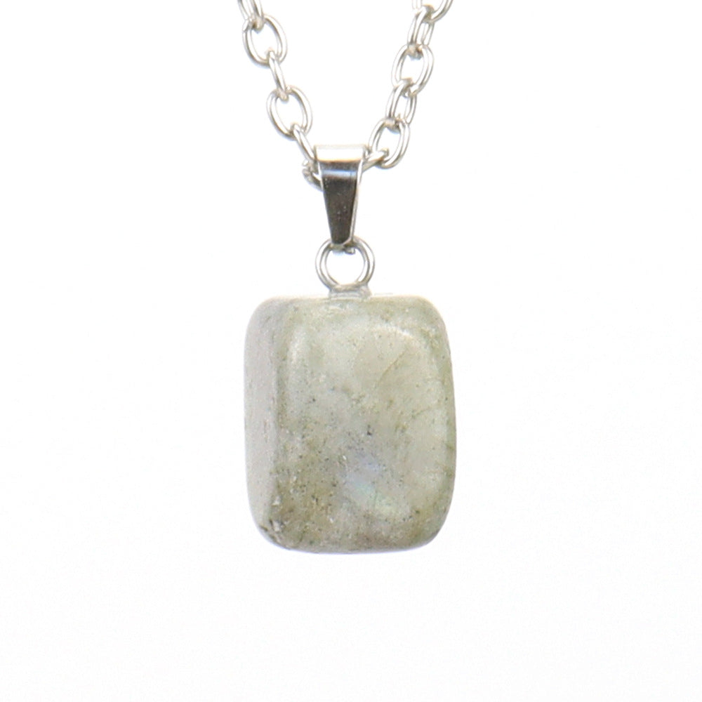 Simple Style Geometric Natural Stone Ferroalloy Knitting Pendant Necklace