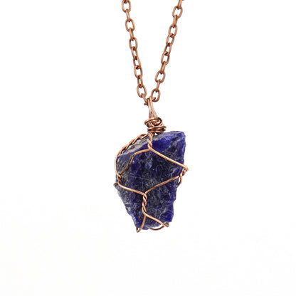 Simple Style Geometric Alloy Natural Stone Knitting Pendant Necklace