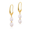 1 Pair Baroque Style C Shape Geometric Flower Plating Imitation Pearl Copper 18k Gold Plated Drop Earrings