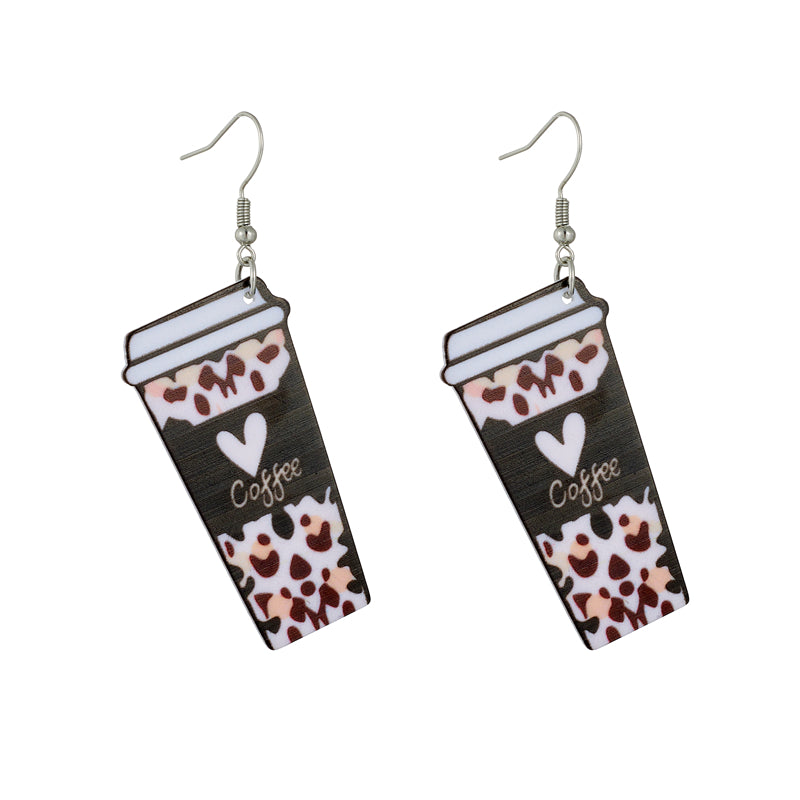 Cartoon Style Cup Leopard Arylic Women's Drop Earrings