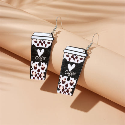 Cartoon Style Cup Leopard Arylic Women's Drop Earrings