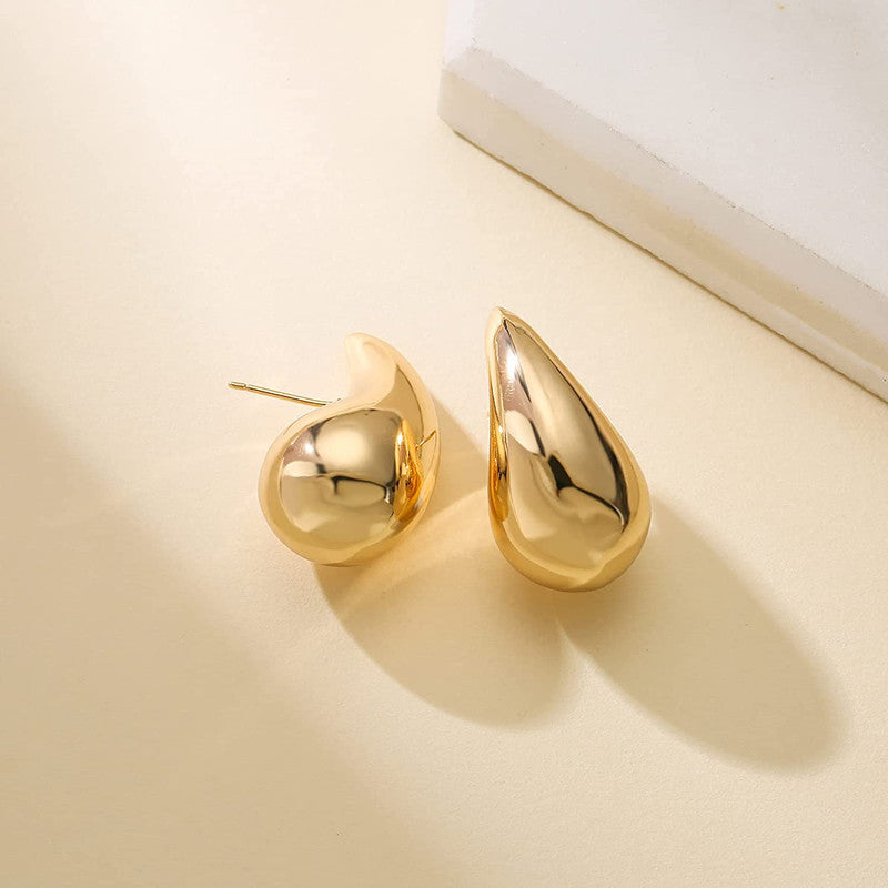 1 Pair Simple Style Commute Water Droplets Plating Copper Gold Plated Silver Plated Ear Studs